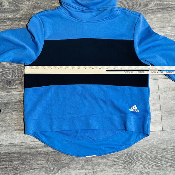 Adidas Sport 2 Womens Crop Blue Street Mock Neck Sweatshirt Size XS 0322 - Picture 9 of 11